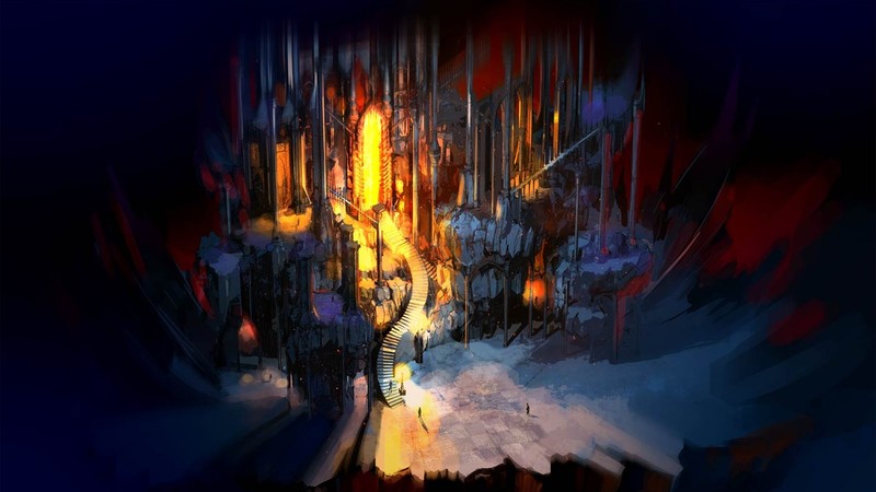 digital art, artwork, fantasy art, dark, lights