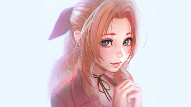 digital art, fantasy art, artwork, women, Final Fantasy, Final Fantasy VII, Aerith Gainsborough