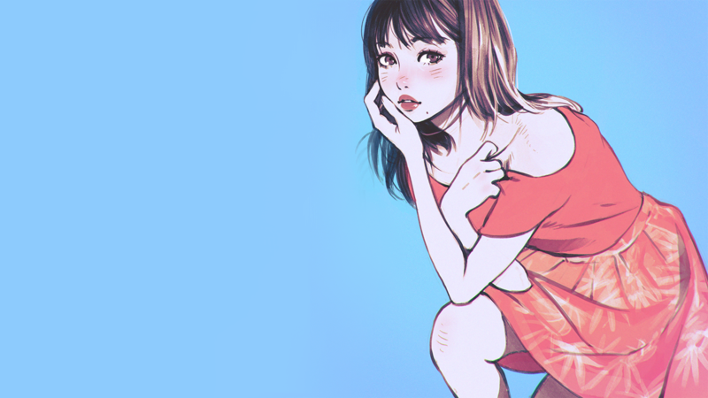digital art, fantasy art, artwork, original characters, women, Ilya Kuvshinov, cyan, cyan background