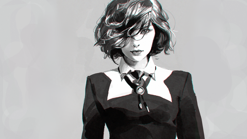 digital art, fantasy art, artwork, original characters, women, grey