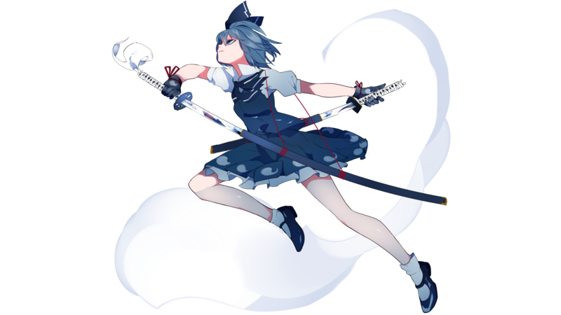 digital art, anime girls, fantasy art, artwork, original characters, weapon, schoolgirl, minimalism, Touhou