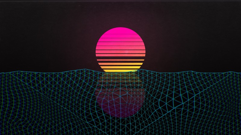 OutRun, sunset, vaporwave