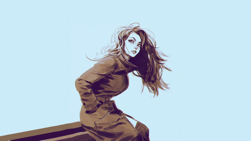 digital art, fantasy art, artwork, original characters, women, anime girls, brunette, Ilya Kuvshinov