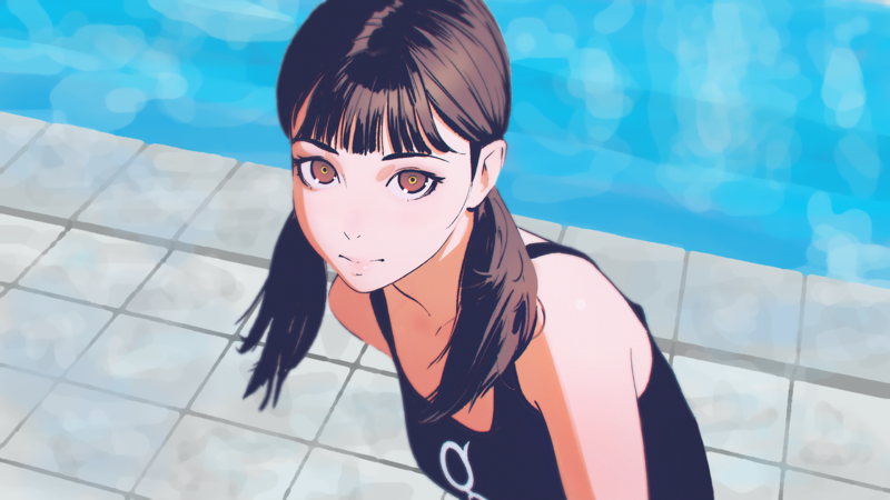 digital art, artwork, anime girls, concept art, original characters, Ilya Kuvshinov, anime, high angle