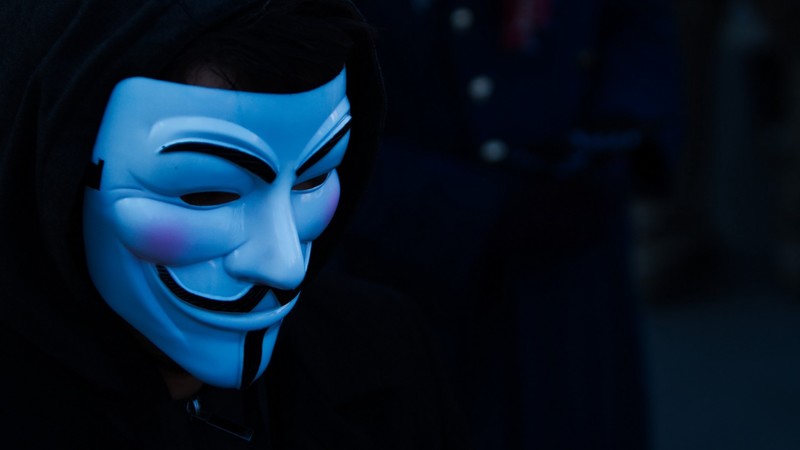 mask, hoods, Anonymous, blue, Guy Fawkes mask, dark