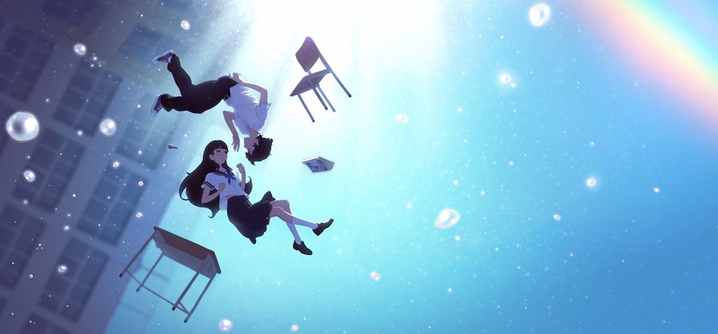 digital art, fantasy art, artwork, original characters, anime girls, underwater, anime boys