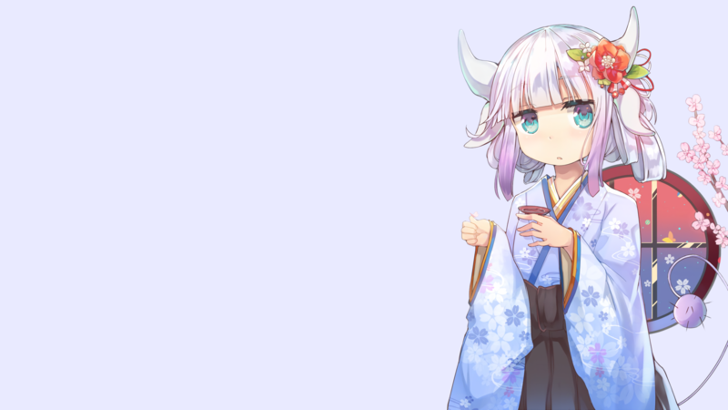 Kobayashi-san Chi no Maid Dragon, simple background, Kanna Kamui (Kobayashi-san Chi no Maid Dragon), looking at viewer