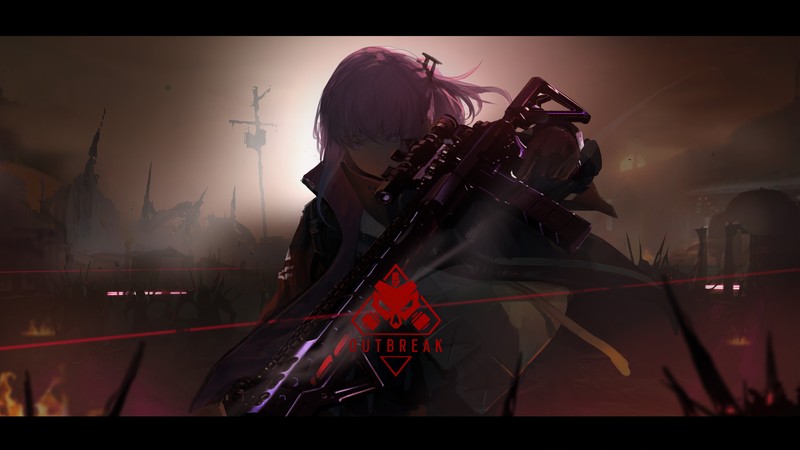 anime, anime girls, rifles