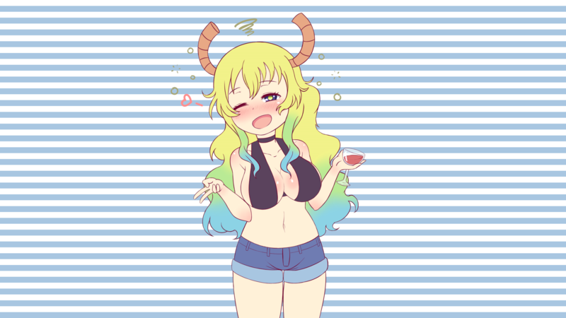 Kobayashi-san Chi no Maid Dragon, simple background, quetzalcoatl (Kobayashi-san Chi no Maid Dragon)
