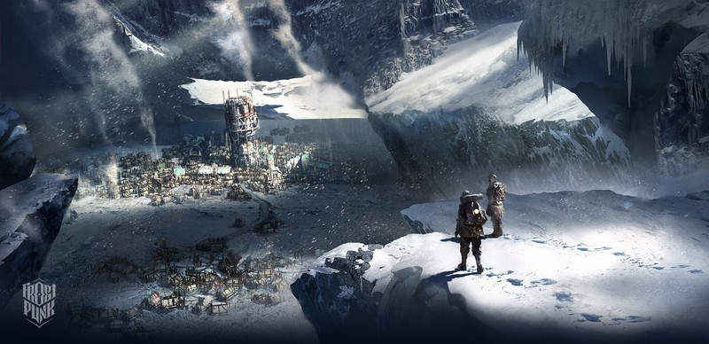 Frostpunk, video games, video game art, snow, game art, artwork, city