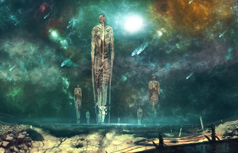 abstract, surreal, space, creature, landscape