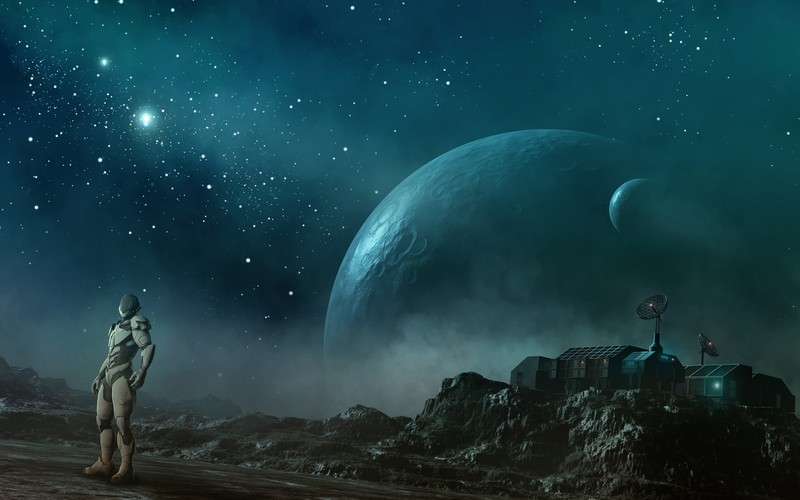 space, planet, astronaut, science fiction