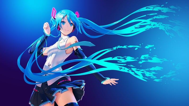anime girls, artwork, anime, simple background, digital art, Hatsune Miku, Vocaloid