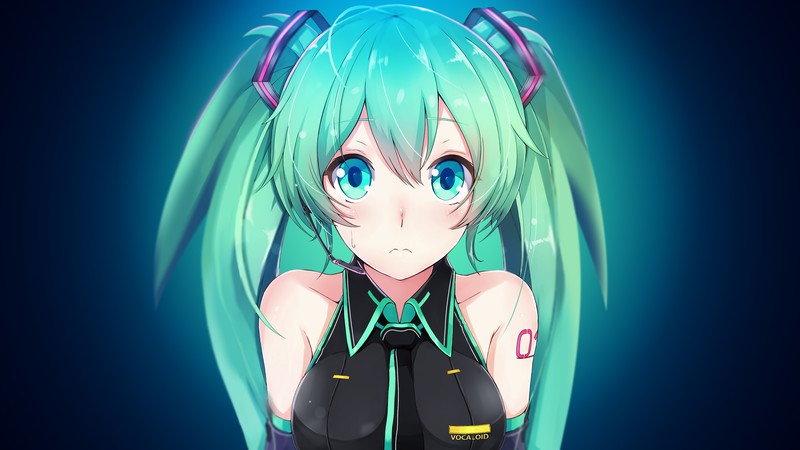 anime girls, artwork, anime, simple background, digital art, Hatsune Miku, Vocaloid