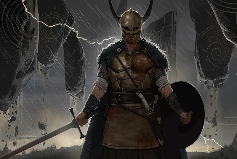 warrior, sword, fantasy art