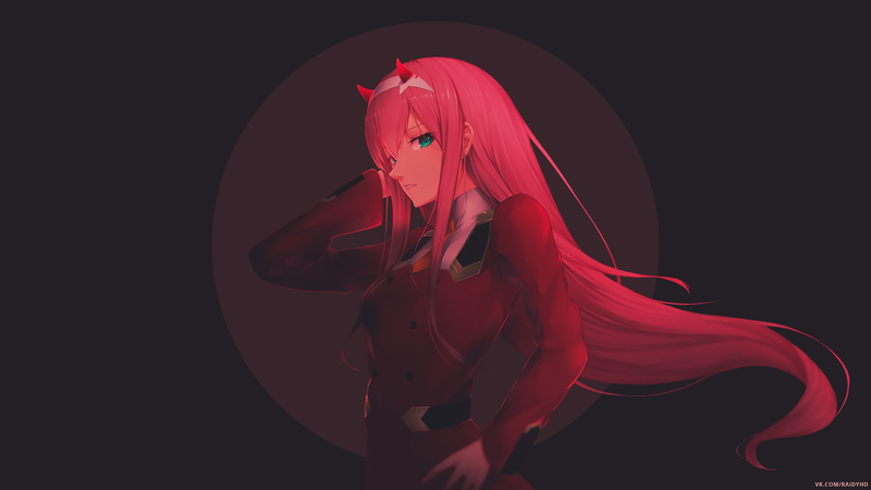 anime, anime girls, picture-in-picture, Darling in the FranXX, Zero Two (Darling in the FranXX), pink hair, horns