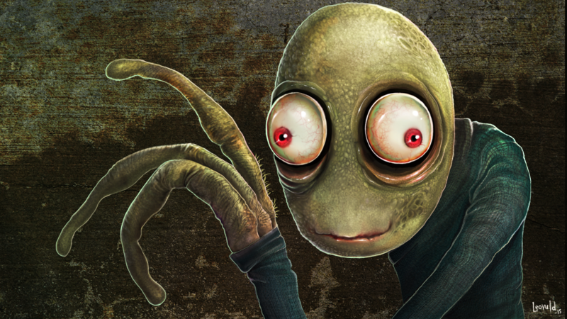 salad fingers, creepy, creature, red eyes, artwork