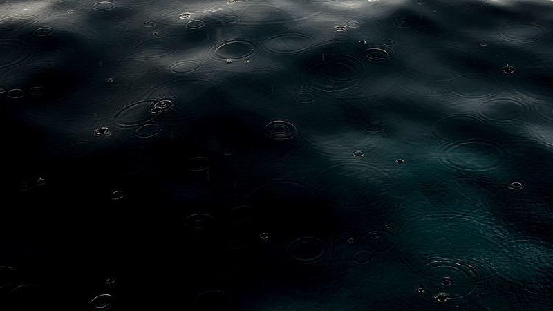 water, rain, drops, waves, dark, 4k