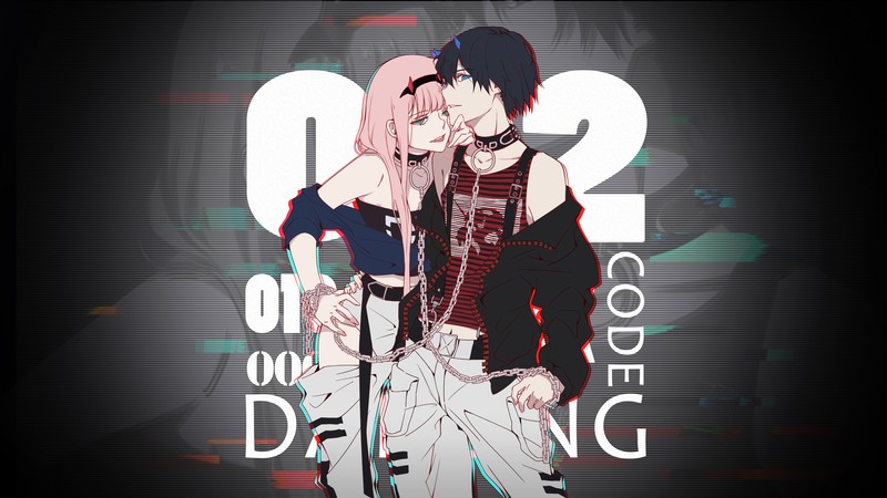 Darling in the FranXX, Zero Two (Darling in the FranXX), Code:016 (Hiro), pink hair, long hair