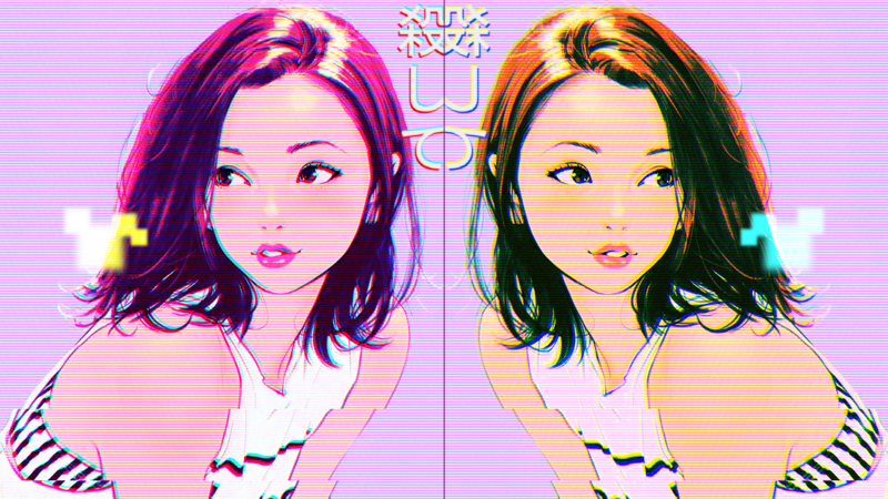 vaporwave, women, anime girls, anime, portrait, digital art, face, Ilya Kuvshinov