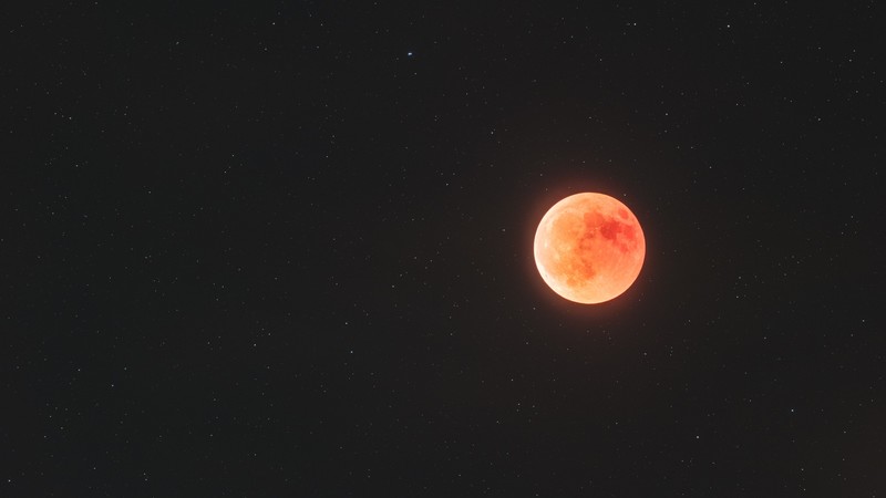 space, astronomy, Moon, lunar eclipses, stars, minimalism, simple, red moon