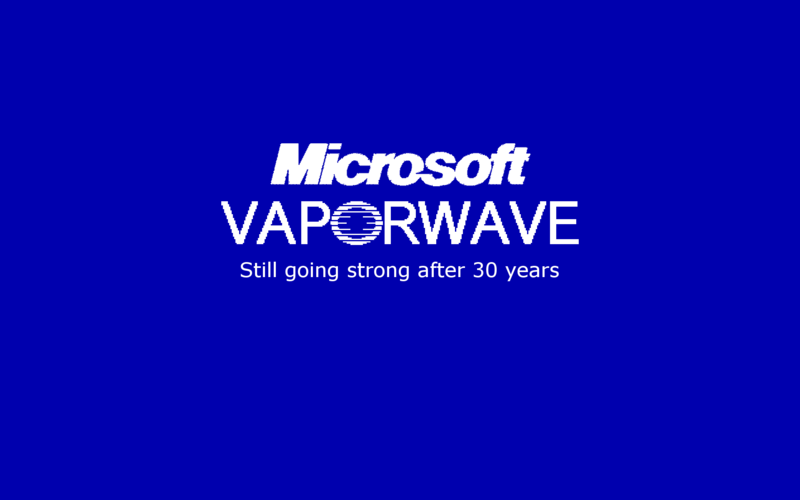 vaporwave, 1990s, Microsoft, blue