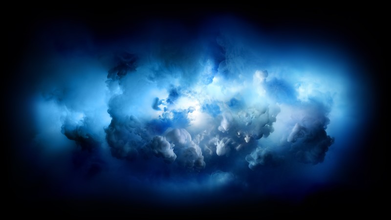 blue, clouds, dark, simple background, cyan
