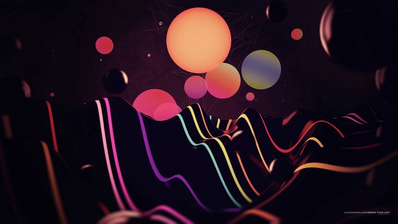 balls, spheres, relief, wavy, abstraction, 4k