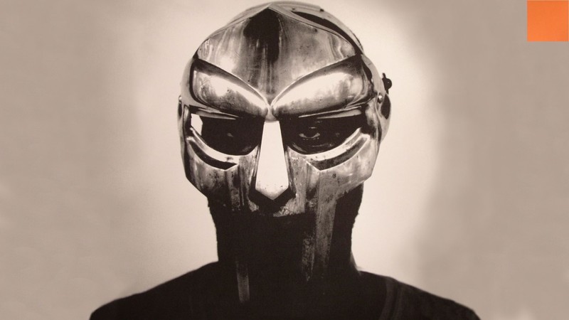 MF DOOM, music, album covers, cover art, mask, monochrome, sepia, gray, beige