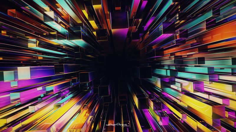 structure, 3d, multicolored, abstraction, 4k