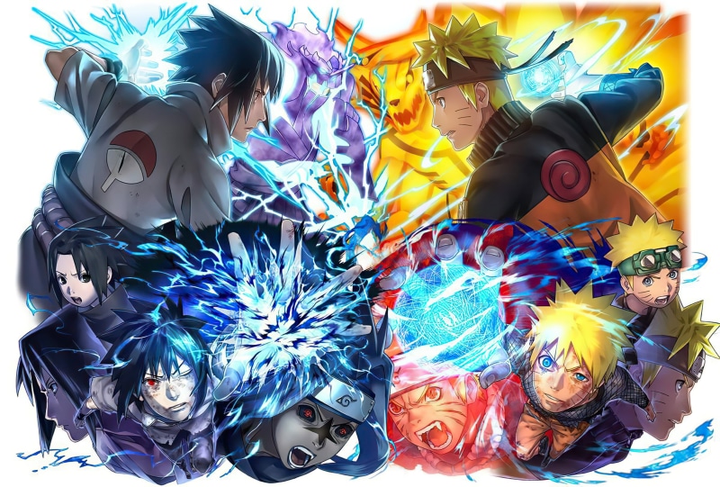 Naruto Uzumaki, Sasuke Uchiha, Naruto, 2K, Chidori (Naruto), Rasengan (Naruto)