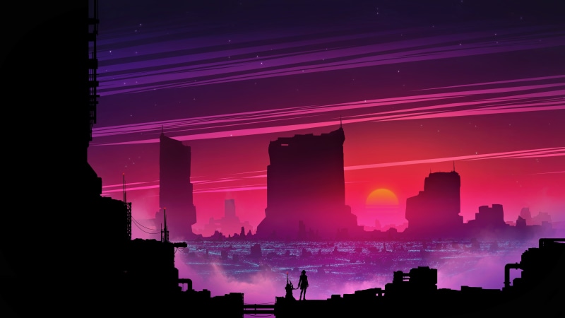 digital art, 3D, futuristic city, futuristic, fan art, city lights, cyberpunk, science fiction, cityscape, sunset, city, concept art, CGI, landscape, lights
