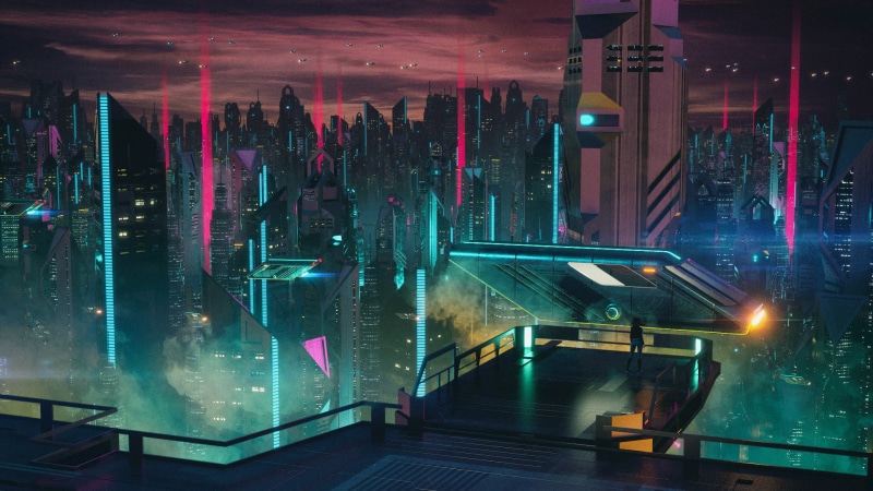 tower, cityscape, 1080P, building, metropolis, famous Place, modern, connection, transparent, night, dark, abstract, illuminated, urban Skyline, Transistor