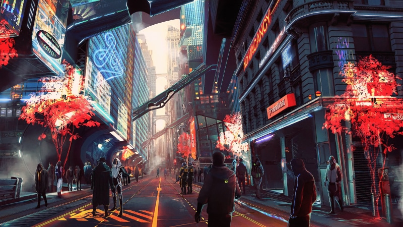 cyber, fantasy art, cityscape, futuristic city, science fiction, 4K, urban, cyberpunk, artwork, fan art, digital art, concept art, city