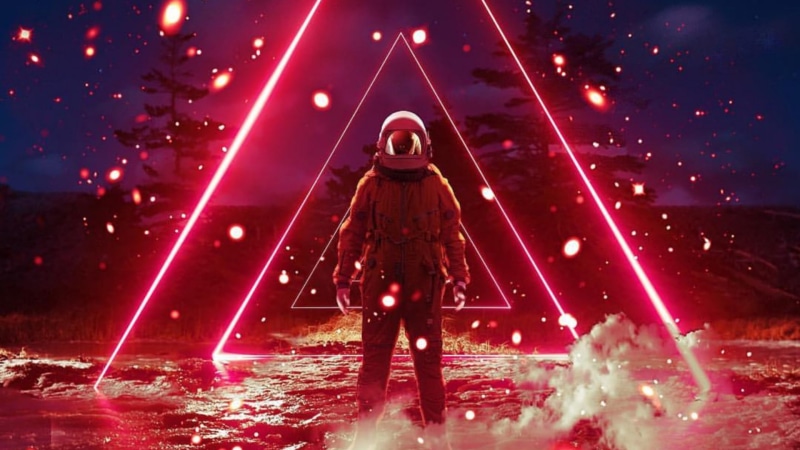 1080P, digital art, virtualreality, retrowave, futuristic, vaporwave, synthwave, astronaut