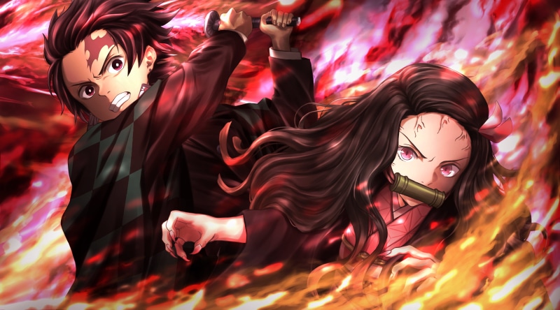 Boy, Tanjirou Kamado, Anime, 4K, Demon Slayer: Kimetsu no Yaiba, Girl, Nezuko Kamado