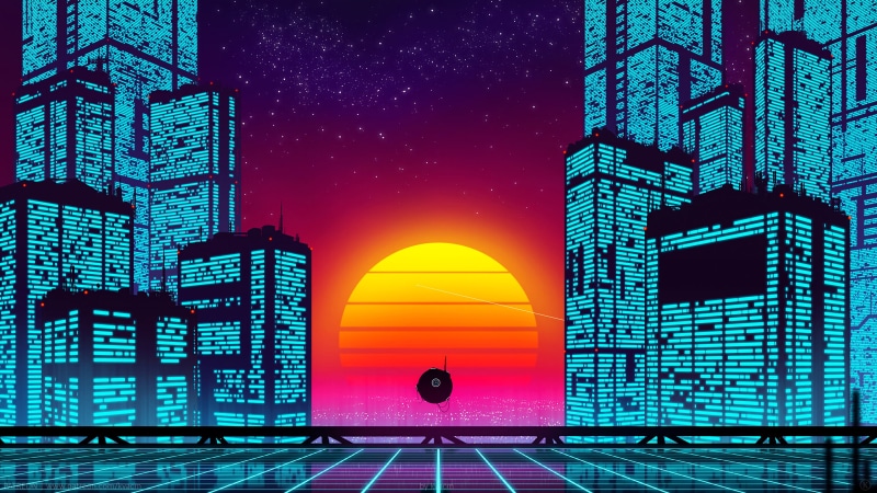 lines, artwork, skyscape, digital art, neon, vaporwave, vibes, futuristic city, building, dusk, cityscape, futuristic, architecture, grid, skyline, cyber