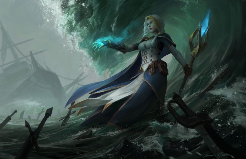 Blizzard Entertainment, adventure, video games, magician, day, sea, underwater, full length, Warcraft, people, water, nautical vessel, clothing, sport