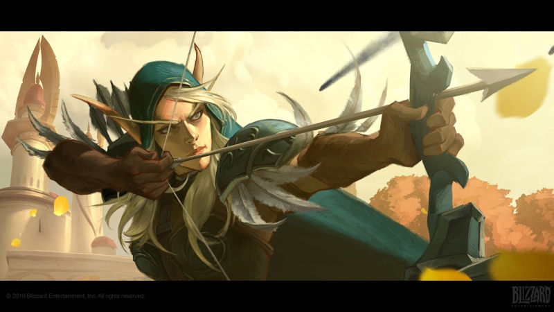 pointed ears, digital art, Warcraft, blonde, 720P, elven, World of Warcraft, women, fantasy art, High Elf, video games, Sylvanas Windrunner, artwork, World of Warcraft: Battle for Azeroth