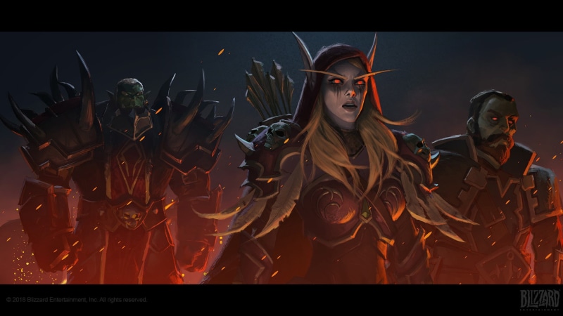 World of Warcraft, 720P, World of Warcraft: Battle for Azeroth, women, video games, Warcraft, fantasy art, Blizzard Entertainment, red eyes, digital art
