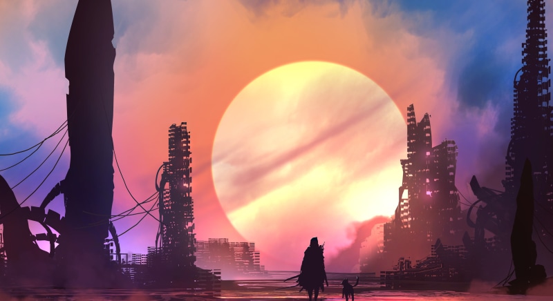travel destinations, men, tower, technology, digital, person, orange color, silhouette, business, city, 5K, game, water, silhouettes, night, urban Skyline