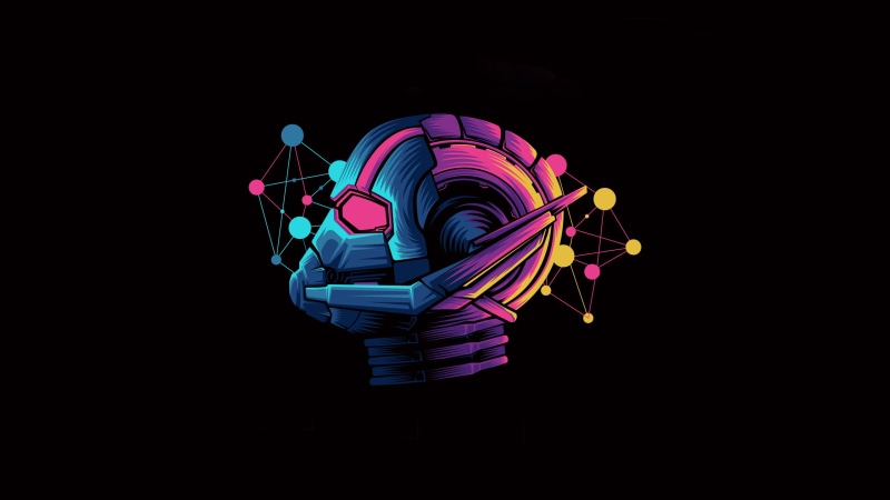 2K, simple, Ant-Man, fictional, artwork, character design, digital, colorful, minimalism, illustration, black, digital art, superhero, Marvel Comics, simple background