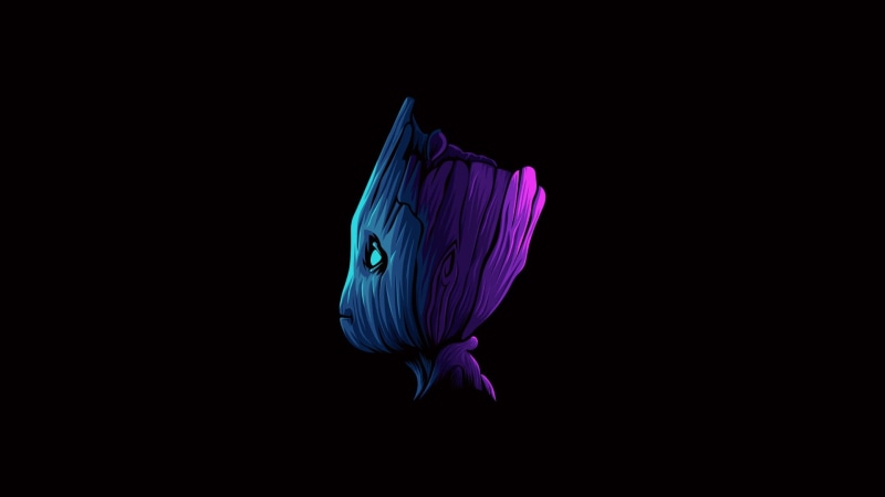 Marvel Cinematic Universe, Marvel Comics, 1080P, minimalism, Groot, Guardians of the Galaxy