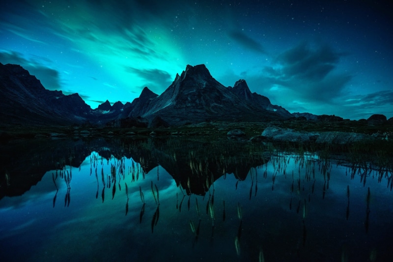 astronomy, cyan, environment, body, cold temperature, no people, tranquil scene, stars, beauty in nature, snowcapped mountain, mountain, mountain range