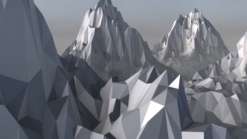 sky, outdoors, geometric Shape, clear sky, gray, three Dimensional, art and craft, vector, backgrounds, origami, pattern, no people, mountains, built structure