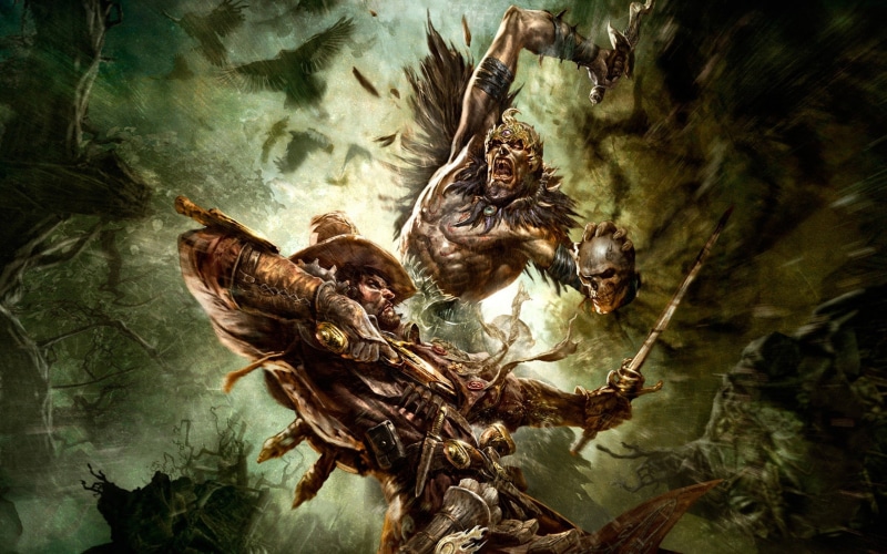 artwork, hd, hats, art, monsters, fantasy, dead, s, versus, Skulls, animals, battles, games, Video Games, 2K, guns, video, birds, pirates, knives