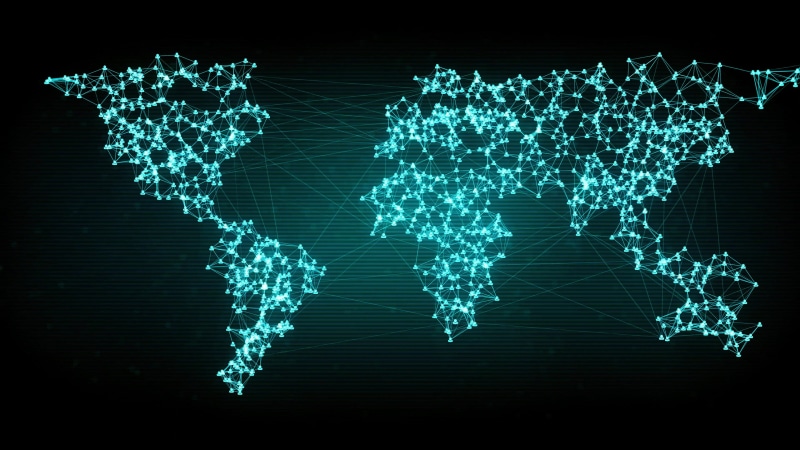 line, network, connecting, 4K, blue, web, technology, darkness, graphics, social network, world, world map, electric blue