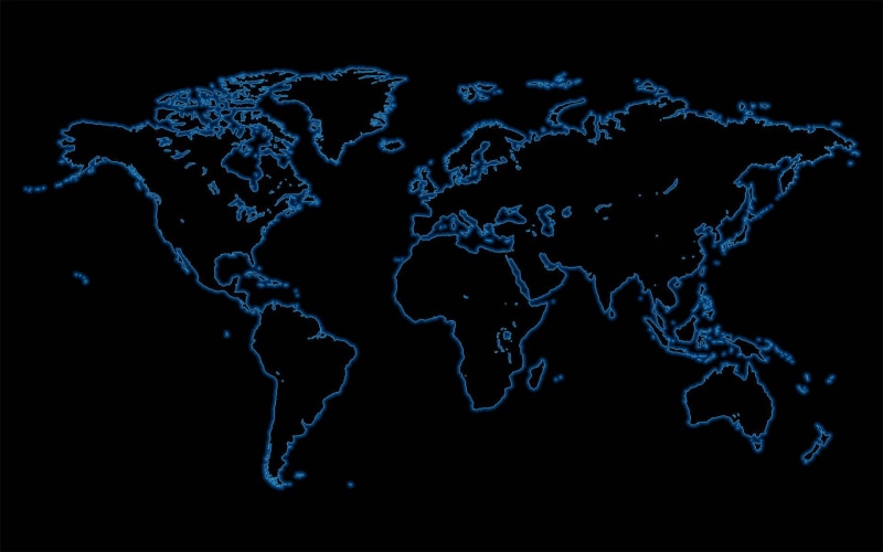 digital, black, map, art, 1080P, world, world map, digital art