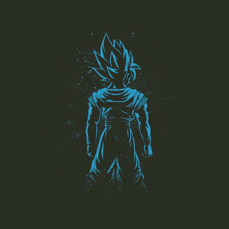 dark, illustration, symbol, blue, motion, one animal, one Person, Dragon Ball, animal, adult, sign, animal themes, backgrounds, silhouette, goku, no people