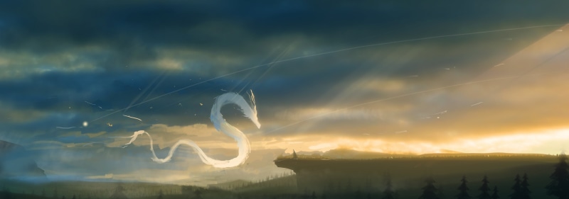 ultra-wide, ultrawide, 5K, dragon, fantasy art
